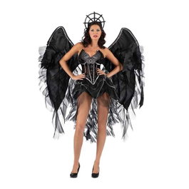 My Other Me Disfraz Ángel Oscuro con Tocado, Vestido y Alas, Talla M