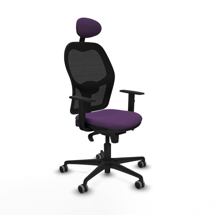 PIQUERAS Y CRESPO Silla de oficina Jorquera con mecanismo Sincro, morada y negra PIQUERAS Y CRESPO Silla de oficina Jorquera con mecanismo Sincro, morada y negra
