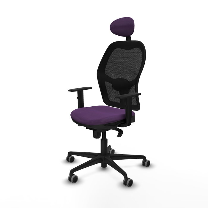 PIQUERAS Y CRESPO Silla de oficina Jorquera con mecanismo Sincro, morada y negra PIQUERAS Y CRESPO Silla de oficina Jorquera con mecanismo Sincro, morada y negra