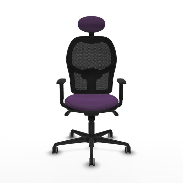 PIQUERAS Y CRESPO Silla de oficina Jorquera con mecanismo Sincro, morada y negra PIQUERAS Y CRESPO Silla de oficina Jorquera con mecanismo Sincro, morada y negra