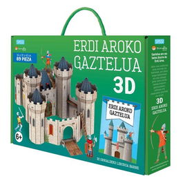 Puzle 3D Y Libro Sassi Manolito Books Erdi Aroko Gaztelua 3D - Euskera 89 Piezas (+6 Años)