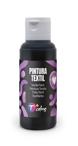 Tcolors Pintura textil negro, 80 ml Tcolors Pintura textil negro, 80 ml