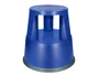 Q-connect Taburete Azul con Ruedas Retráctiles y Dos Niveles, ABS Resistente