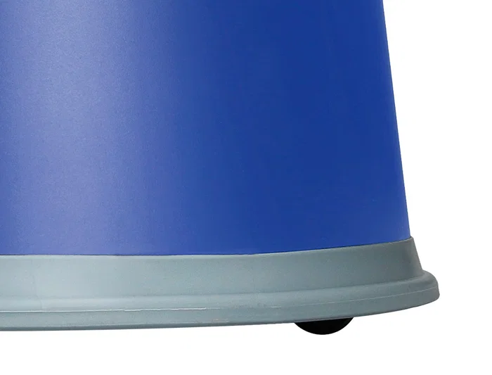 Q-connect Taburete Azul con Ruedas Retráctiles y Dos Niveles, ABS Resistente