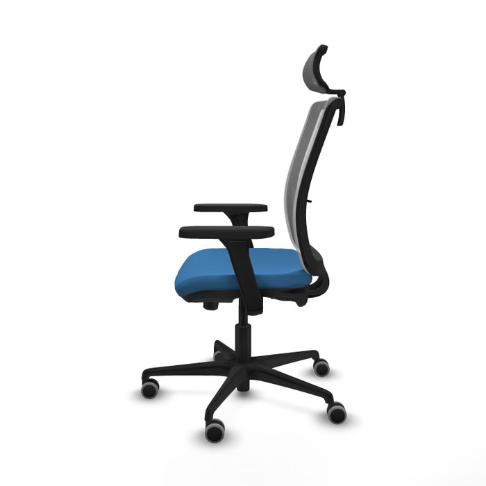 PIQUERAS Y CRESPO Silla de oficina Haches con mecanismo Sincro/Traslack, Azul claro y Gris
