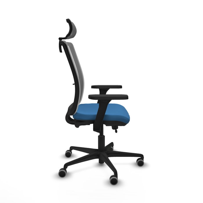 PIQUERAS Y CRESPO Silla de oficina Haches con mecanismo Sincro/Traslack, Azul claro y Gris