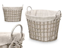 Kipit Cesto Ovalado Asas Bajo Gris 51x41x41 cm (Set de 6)