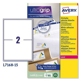 Avery Etiquetas Adhesivas Para Envíos 199.6x143.5 mm Láser 2 X 15H 100% Reciclado Blanco Ecológicas QuickPEEL