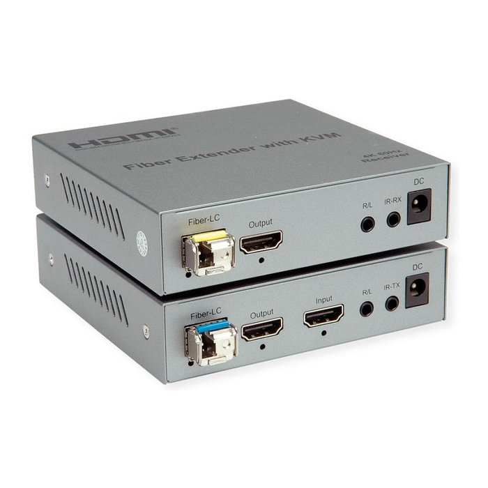 ROLINE 14.01.3363 KVM Extensión por Fibra Óptica LWL HDMI 4K 60Hz USB 20km Transmisor y Receptor 3840x2160 Pixeles