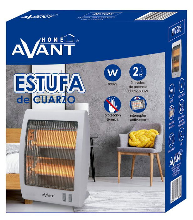 AVANT Estufa de Cuarzo 2 Tubos 600W