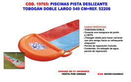Piscina de pista deslizante con tobogán doble largo 549 cm