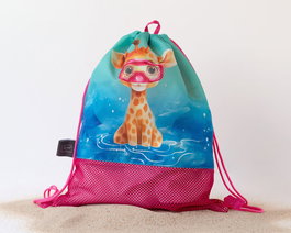 KioKids Bolsa de Playa Mochila Safari Fun Animales Fucsia Poliéster Transpirable Ligera 5L +0 Meses