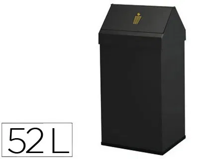 Sie Papelera Metálica Basculante Negro 32x65x25cm Capacidad 41L con Ganchos Interiores y Base PVC Sie Papelera Metálica Basculante Negro 32x65x25cm Capacidad 41L con Ganchos Interiores y Base PVC