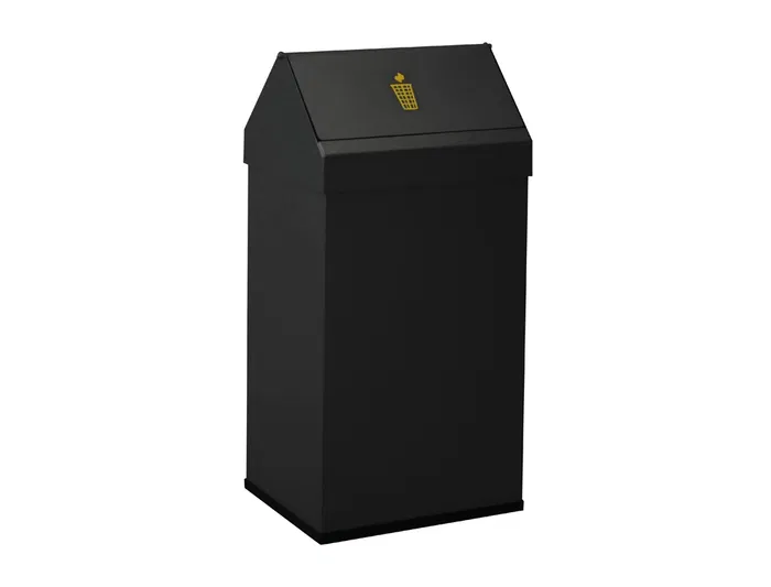 Sie Papelera Metálica Basculante Negro 32x65x25cm Capacidad 41L con Ganchos Interiores y Base PVC Sie Papelera Metálica Basculante Negro 32x65x25cm Capacidad 41L con Ganchos Interiores y Base PVC