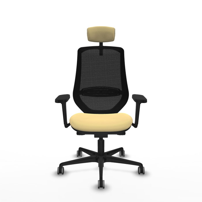 PIQUERAS Y CRESPO Silla de oficina Mardos con mecanismo Sincro/Traslack Crema y Negro