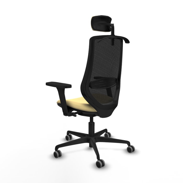 PIQUERAS Y CRESPO Silla de oficina Mardos con mecanismo Sincro/Traslack Crema y Negro