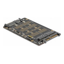 DeLOCK Konverter M.2 Key M NVMe SSD a U.2 y M.2 Key B SATA SSD a SATA - Adaptador de Unidad de Estado Sólido