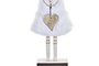 DKD Home Decor Figura Navidad Angel Madera Lana Blanco Rosa Palo Dorado 4 x 19 x 9.5 cm (12 Unidades)
