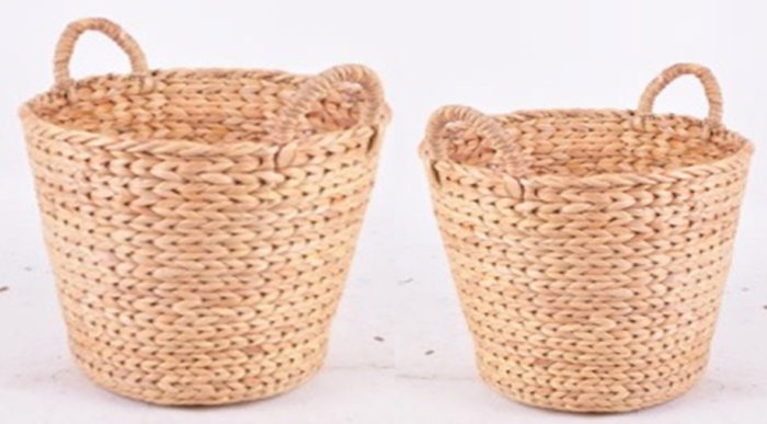 DKD Home Decor Set de 2 Cestas de Junco Marrón 34x34x42 cm DKD Home Decor Set de 2 Cestas de Junco Marrón 34x34x42 cm