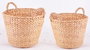 DKD Home Decor Set de 2 Cestas de Junco Marrón 34x34x42 cm