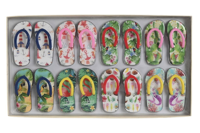 DKD Home Decor Imán Chancleta Resina 2.2 x 10 x 4.5 cm (16 Unidades)