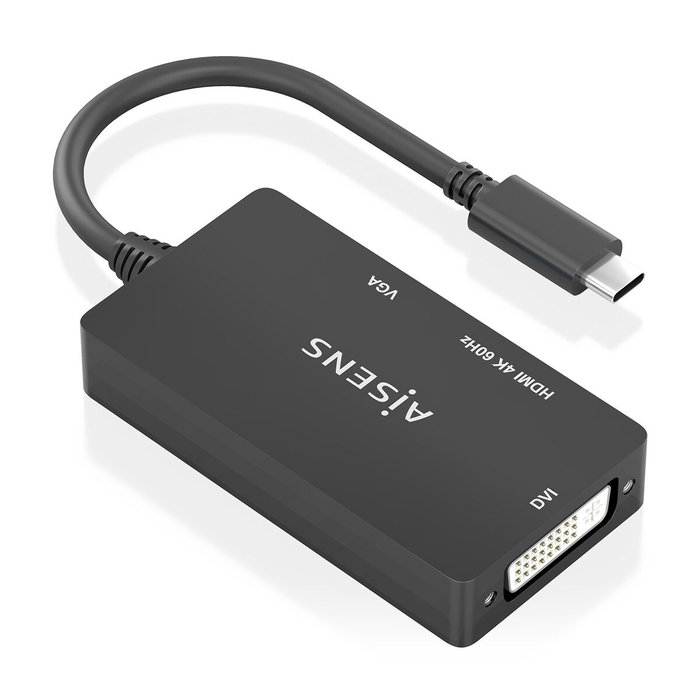Adaptador USB-C a VGA/HDMI/DVI Aisens A109-0954 Negro 15 cm