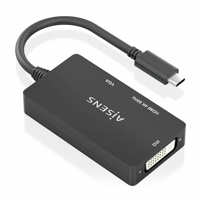 Adaptador USB-C a VGA/HDMI/DVI Aisens A109-0954 Negro 15 cm
