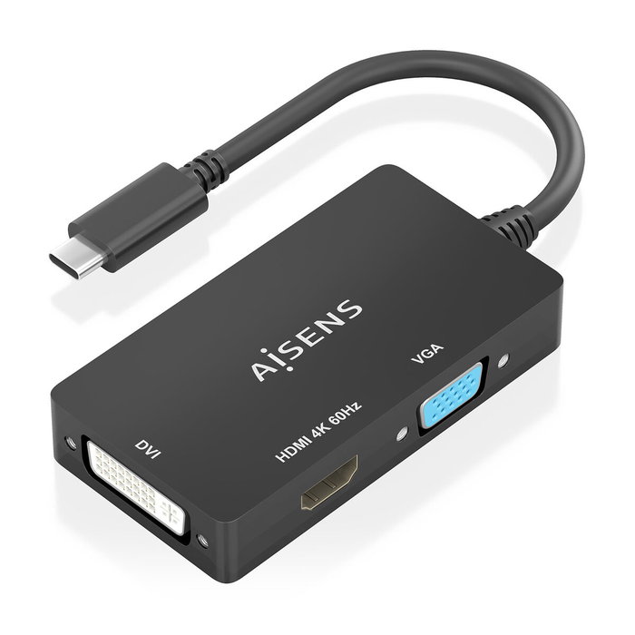 Adaptador USB-C a VGA/HDMI/DVI Aisens A109-0954 Negro 15 cm