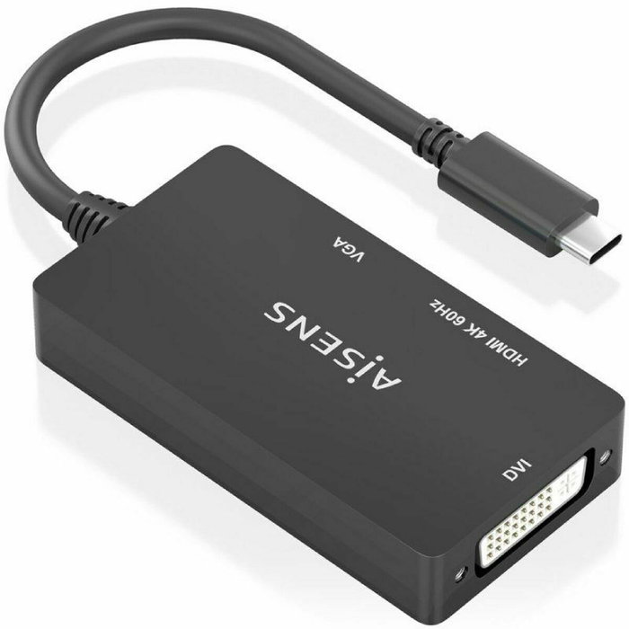Adaptador USB-C a VGA/HDMI/DVI Aisens A109-0954 Negro 15 cm