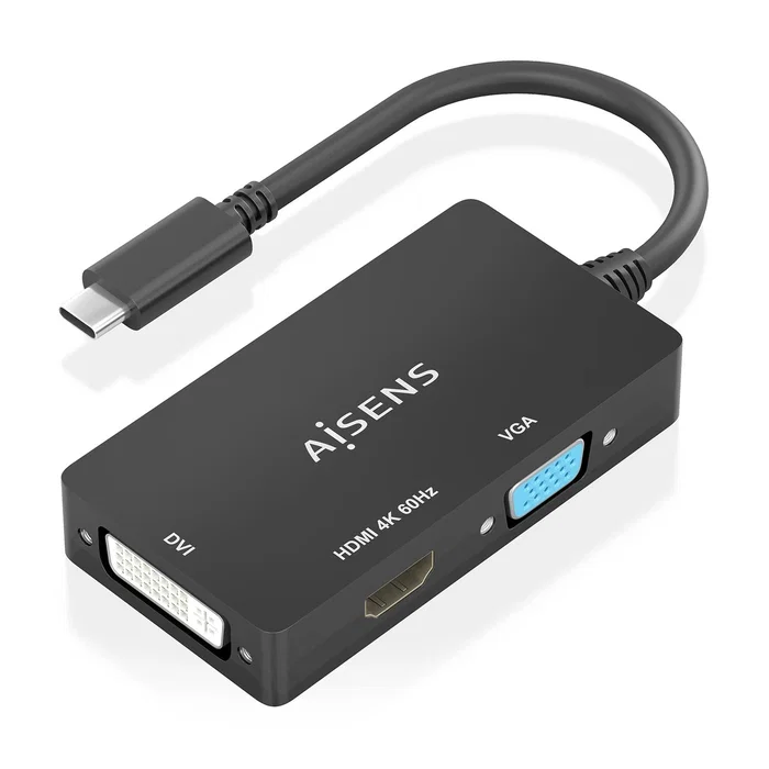 Aisens Conversor USB-C a DVI/HDMI/VGA 3 en 1 A109-0954 Negro