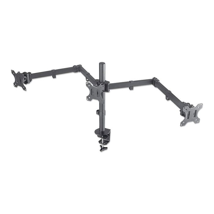 MANHATTAN Soporte Triple de Monitor para Escritorio, Tischhalterung con 2 Brazos, hasta 3 Monitores 27 Pulgadas 68.6 cm, VESA 75x75/100x100 mm, Negro MANHATTAN Soporte Triple de Monitor para Escritorio, Tischhalterung con 2 Brazos, hasta 3 Monitores 27 Pulgadas 68.6 cm, VESA 75x75/100x100 mm, Negro