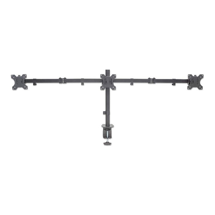 MANHATTAN Soporte Triple de Monitor para Escritorio, Tischhalterung con 2 Brazos, hasta 3 Monitores 27 Pulgadas 68.6 cm, VESA 75x75/100x100 mm, Negro MANHATTAN Soporte Triple de Monitor para Escritorio, Tischhalterung con 2 Brazos, hasta 3 Monitores 27 Pulgadas 68.6 cm, VESA 75x75/100x100 mm, Negro