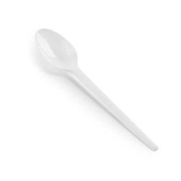 Blanca Cucharilla Reutilizable de Plástico Blanco, 12,5 cm - Paquete de 100 unidades