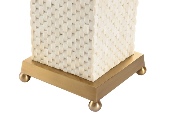 DKD Home Decor Lámpara de sobremesa Latón y Hueso Dorado