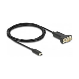 DeLOCK Adaptador USB Type-C a 1 x Serial RS-232 D-Sub 9 pin con tuercas 2 m