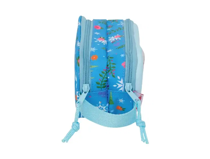 Safta Bolso Escolar Portatodo Estuche Frozen Disney, Doble Compartimento con Cremallera, Dimensiones 80x60x210 mm