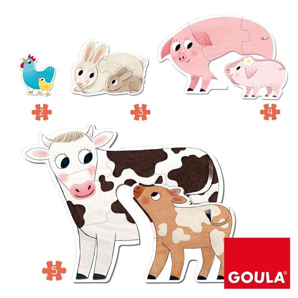 Diset Goula Puzzle XXL Mamás y Bebés Animales Diset Goula Puzzle XXL Mamás y Bebés Animales