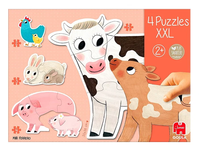 Goula Puzle XXL Mamas y Bebes 14 Piezas Animalitos de Granja