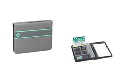 Carpeta De Congresos Carchivo Venture 34X26X45 Cm Cierre Cremallera, Bolsillo Ultrabook, Soporte Atril, Bolsillos Acce., 4 Anillas Y Asa Reforzada Gris (Set de 2)