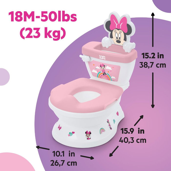 Bright Starts Disney Baby Minnie Mini inodoro 2 en 1 con reductor de asiento