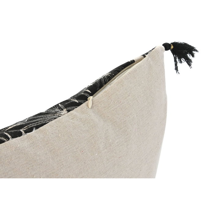 DKD Home Decor Cojín de Algodón Negro Impreso y Bordado 45x45 cm
