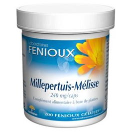 Fenioux Millepertuis Hierba de San Juan y Melisa Extracto - 200 Cápsulas - Para el estado de ánimo, serenidad y sueño