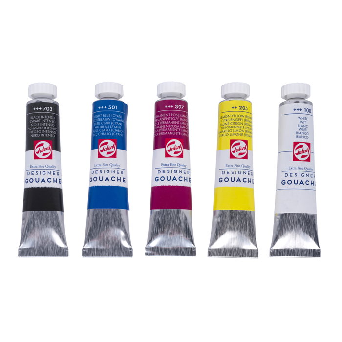 Talens Témperas Extrafinas Colores Primarios Set de 5 Tubos de 20 ml