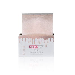 Styletek Lámina Pop Up Blush Me Gold 5x11 Pulgadas, 500 Hojas, Foil para Peluquería con Textura de Arena del Desierto para Mejor Transferencia de Calor