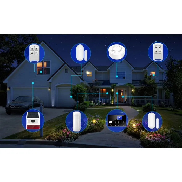 Link2Home LIN4004282421337 Kit de Alarma Inalámbrica - Control por Smartphone - Sirenas de 90/100 dB - Accesorios Completos + Etiquetas RFID