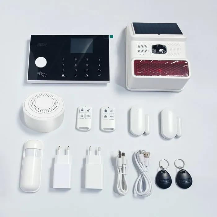 Link2Home LIN4004282421337 Kit de Alarma Inalámbrica - Control por Smartphone - Sirenas de 90/100 dB - Accesorios Completos + Etiquetas RFID
