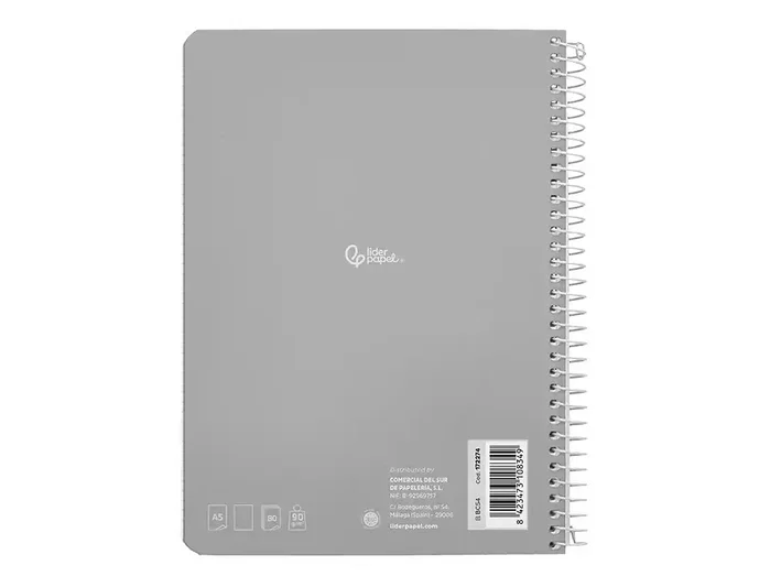 Liderpapel Cuaderno Espiral Din A5 Witty Tapa Dura 80 Hojas 90gr Liso Colores Surtidos