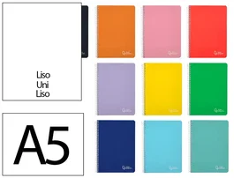 Liderpapel Cuaderno Espiral Din A5 Witty Tapa Dura 80 Hojas 90gr Liso Colores Surtidos