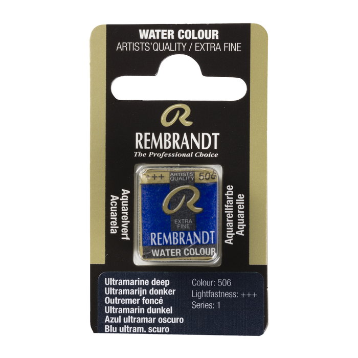 Rembrandt Acuarela Pastilla Azul Ultramar Oscuro 506 Rembrandt Acuarela Pastilla Azul Ultramar Oscuro 506