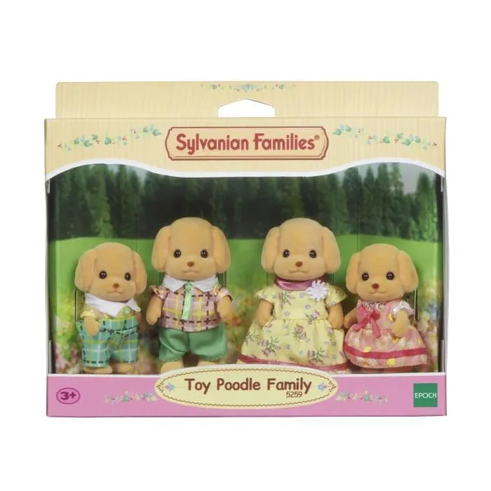 Sylvanian Families 5259 Familia Caniche con 4 figuras: Mamá, Papá, Hijo, Hija. Juguete a partir de 3 años.